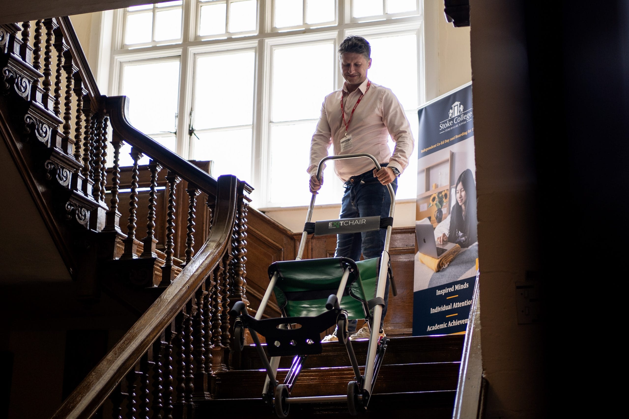 Evacuation chair on stairs